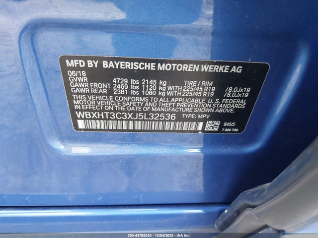 Продажа на аукционе авто 2018 Bmw X1 Xdrive28i, vin: WBXHT3C3XJ5L32536, номер лота: 43766240