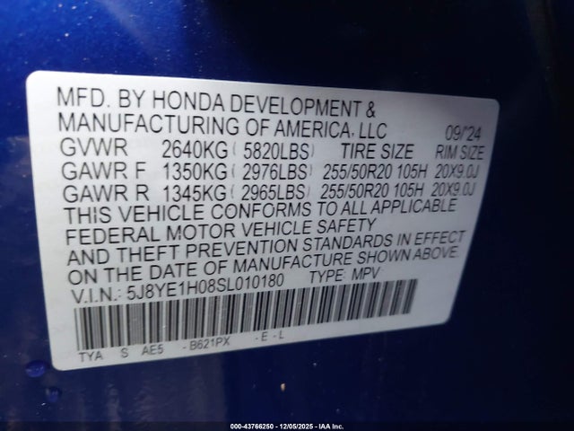 2025 ACURA MDX 5J8YE1H08SL010180 Photo 8