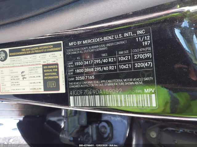 2013 MERCEDES-BENZ GL 550 4JGDF7DE9DA159092 Photo 8