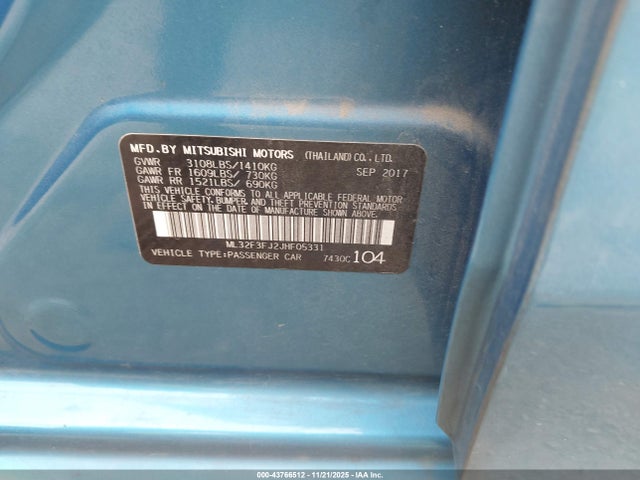 2018 MITSUBISHI MIRAGE G4 ML32F3FJ2JHF05331 Photo 8