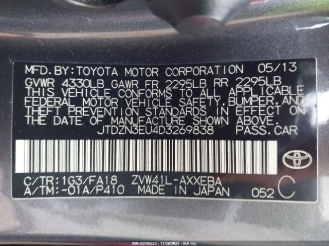 2013 TOYOTA PRIUS V JTDZN3EU4D3269838 Photo 8