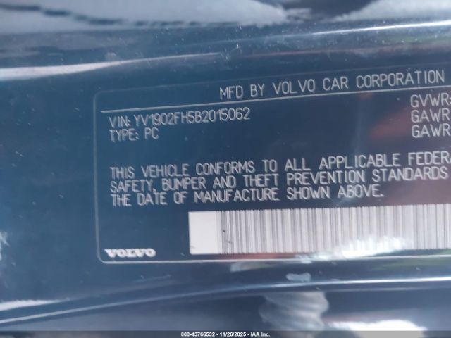 2011 VOLVO S60 YV1902FH5B2015062 Photo 8