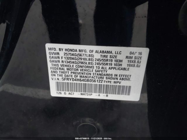2016 ACURA MDX 5FRYD4H64GB056122 Photo 8