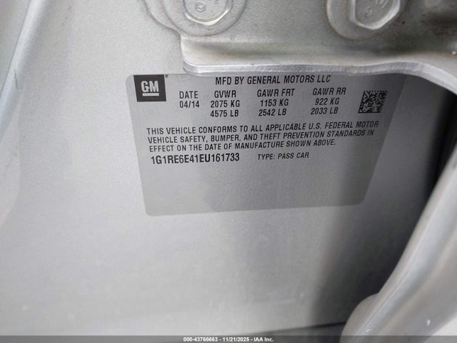 1G1RE6E41EU161733 Chevrolet Volt