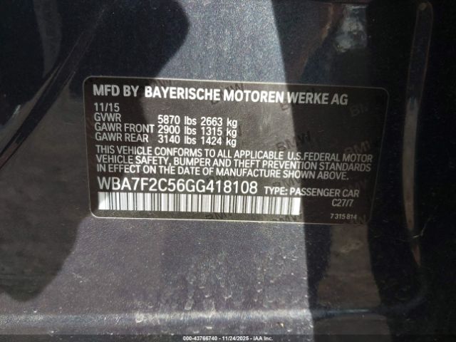 2016 BMW 750I WBA7F2C56GG418108 Photo 8