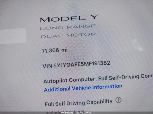 2021 TESLA MODEL Y 5YJYGAEE5MF191382 Photo 8