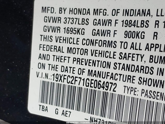 Honda CIVIC EX 2016 19XFC2F71GE064972 Image 9