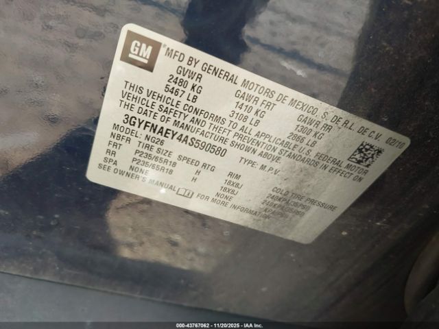 2010 CADILLAC SRX 3GYFNAEY4AS590580 Photo 8