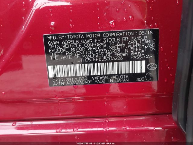 2018 LEXUS LS 500 JTHC5LFF8J5003226 Photo 8