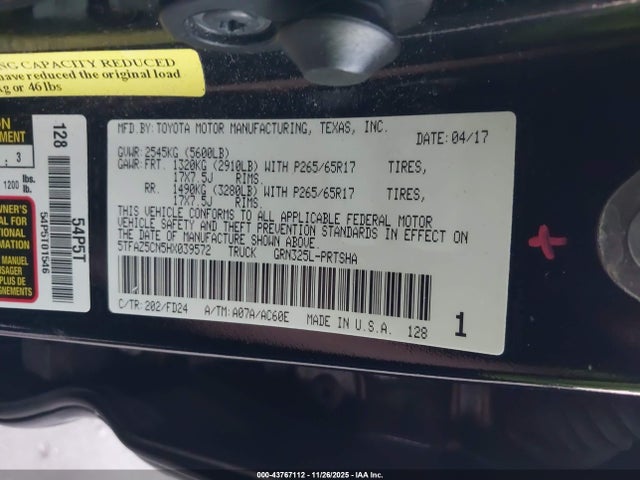 5TFAZ5CN5HX039572 Toyota Tacoma Trd Sport