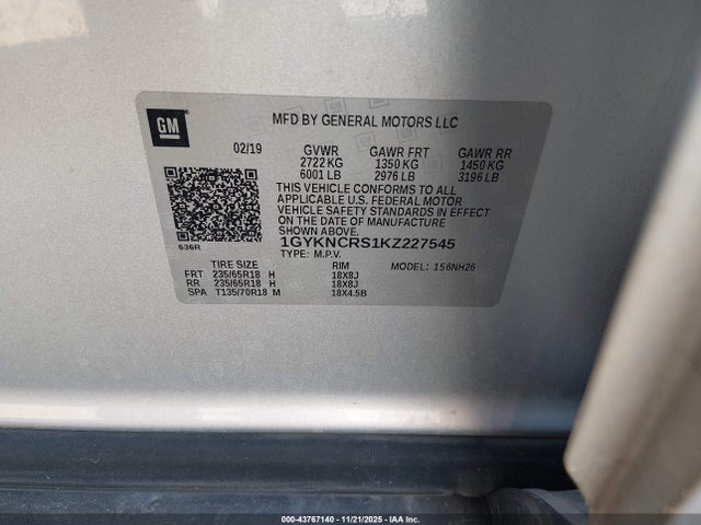 2019 CADILLAC XT5 1GYKNCRS1KZ227545 Photo 8