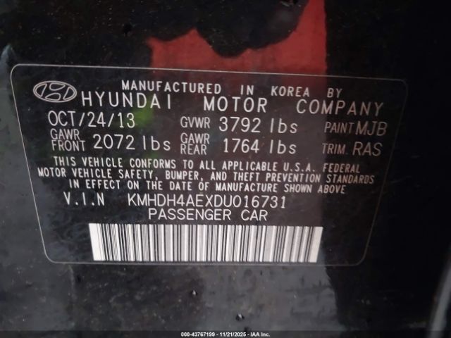 2013 HYUNDAI ELANTRA KMHDH4AEXDU016731 Photo 8