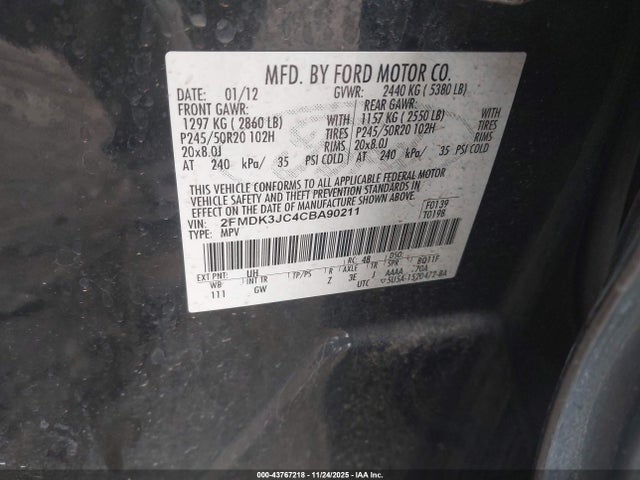 2012 FORD EDGE 2FMDK3JC4CBA90211 Photo 8