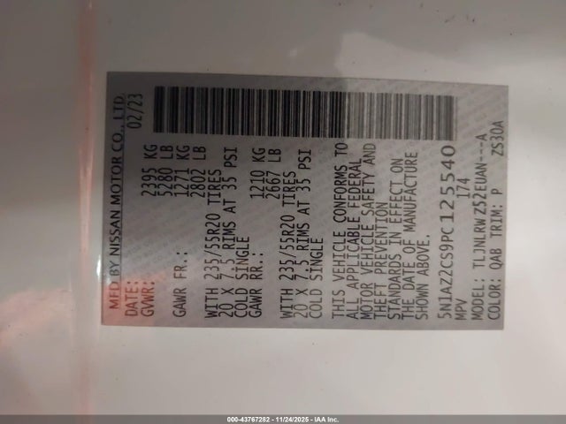 Nissan Murano Sl Intelligent Awd 2023 5N1AZ2CS9PC125540 Image 9