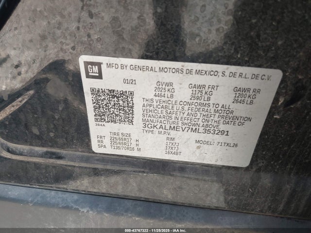Продаж на аукціоні авто 2021 Gmc Terrain Fwd Sle, vin: 3GKALMEV7ML353291, номер лоту: 43767322