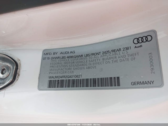 2016 AUDI A5 WAUM2AFR2GA010621 Photo 8