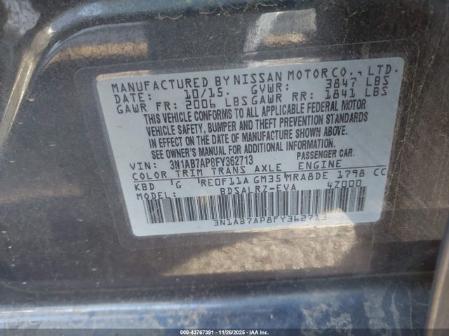 Nissan SENTRA SR 2015 3N1AB7AP8FY362713 Image 9