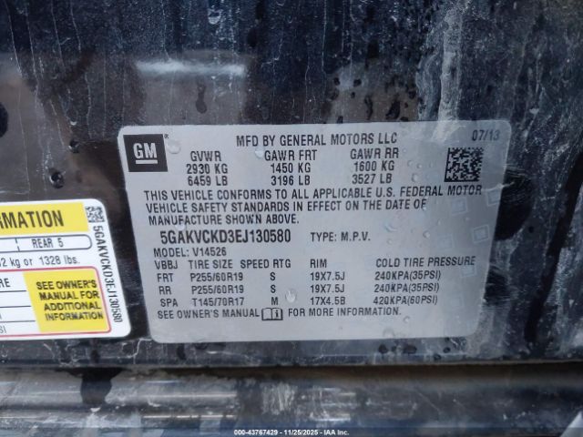 2014 BUICK ENCLAVE 5GAKVCKD3EJ130580 Photo 8