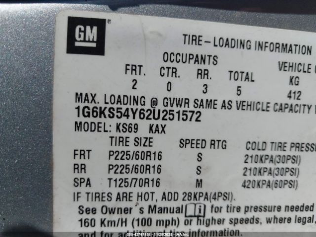 2002 CADILLAC SEVILLE 1G6KS54Y62U251572 Photo 8