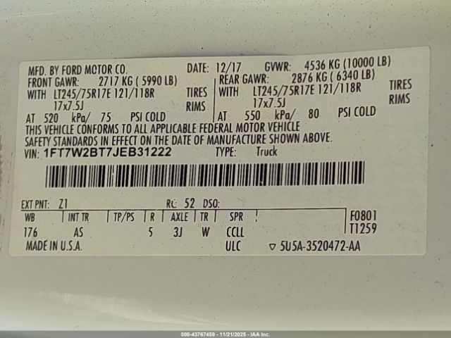 2018 FORD F-250 1FT7W2BT7JEB31222 Photo 8