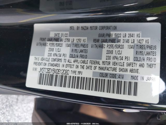2022 MAZDA CX-9 JM3TCBDY5N0612080 Photo 8