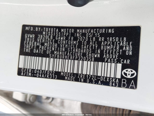 Toyota Corolla S Plus 2015 5YFBURHE8FP320358 Image 9