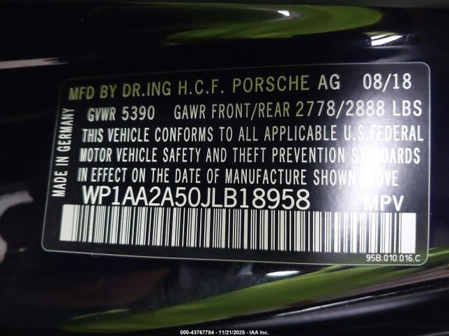 2018 PORSCHE MACAN WP1AA2A50JLB18958 Photo 8