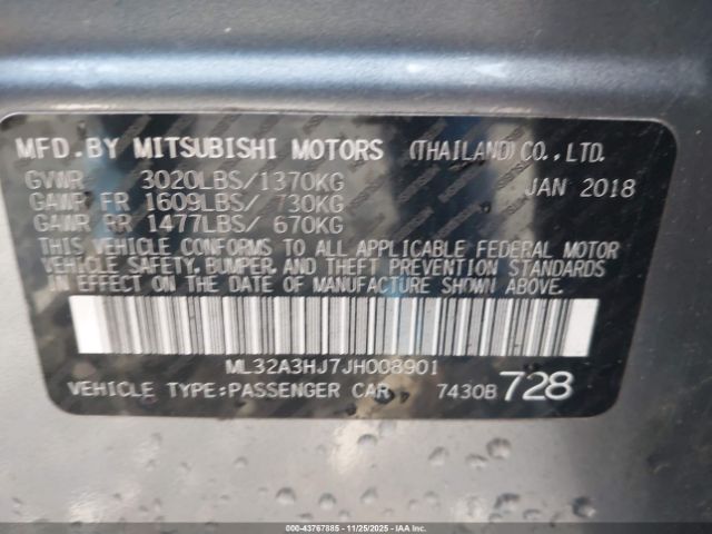 2018 MITSUBISHI MIRAGE ML32A3HJ7JH008901 Photo 8