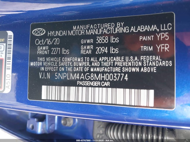 2021 HYUNDAI ELANTRA 5NPLM4AG8MH003774 Photo 8