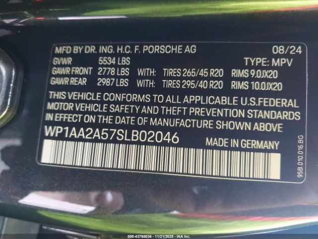 2025 PORSCHE MACAN WP1AA2A57SLB02046 Photo 8