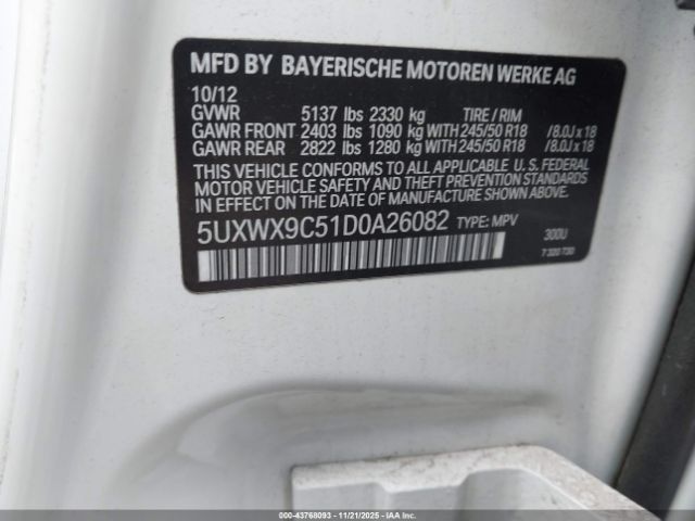 2013 BMW X3 5UXWX9C51D0A26082 Photo 8