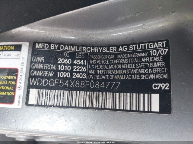 2008 MERCEDES-BENZ C 300 WDDGF54X88F084777 Photo 8