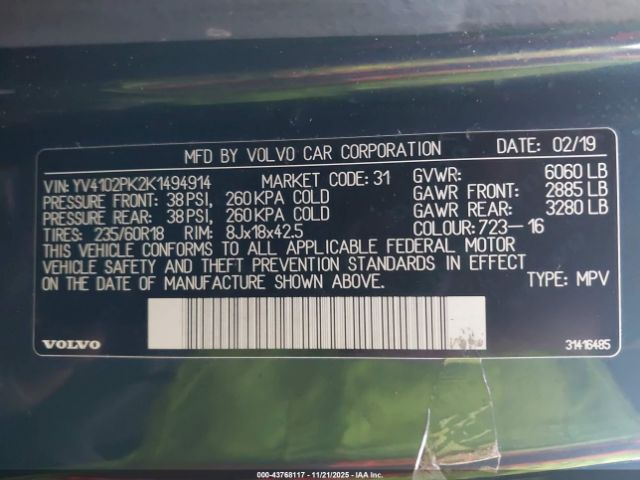 2019 VOLVO XC90 YV4102PK2K1494914 Photo 8