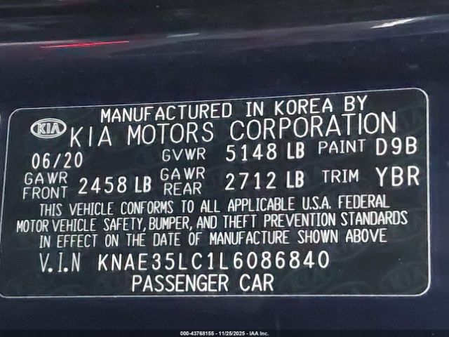 2020 KIA STINGER KNAE35LC1L6086840 Photo 8