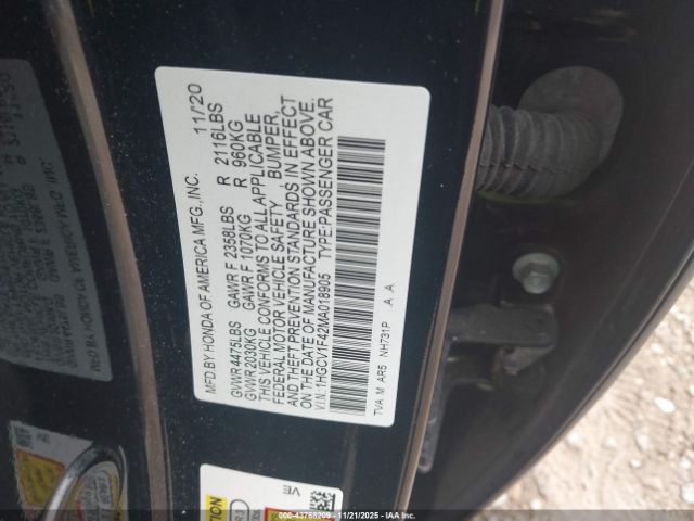 2021 HONDA ACCORD 1HGCV1F42MA018905 Photo 8
