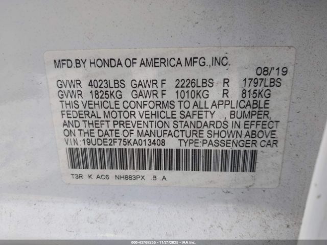 2019 ACURA ILX 19UDE2F75KA013408 Photo 8