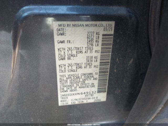 2023 NISSAN FRONTIER 1N6ED1EKXPN649132 Photo 8