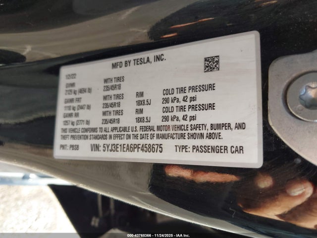 2023 TESLA MODEL 3 5YJ3E1EA6PF458675 Photo 8
