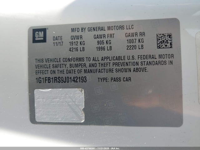 2018 CHEVROLET CAMARO 1G1FB1RS9J0142193 Photo 8