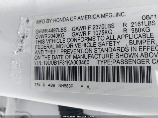 2019 ACURA TLX 19UUB1F31KA003460 Photo 8