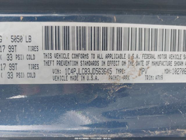 2018 JEEP CHEROKEE 1C4PJLCB3JD563645 Photo 8