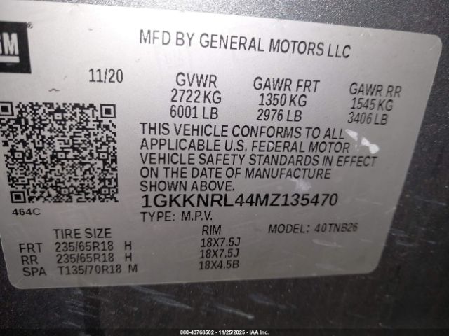 2021 GMC ACADIA 1GKKNRL44MZ135470 Photo 8