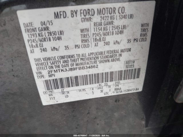 2015 FORD EDGE 2FMTK3J89FBB34862 Photo 8