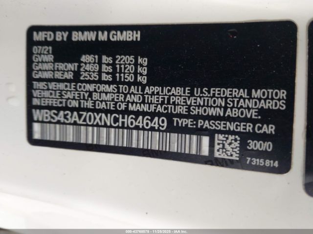 2022 BMW M4 WBS43AZ0XNCH64649 Photo 8