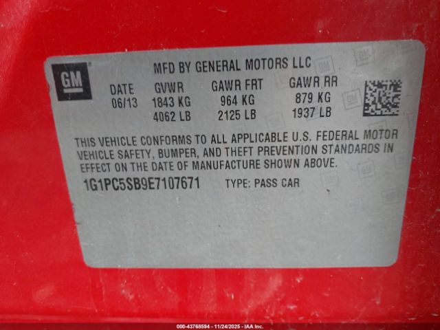 2014 CHEVROLET CRUZE 1G1PC5SB9E7107671 Photo 8