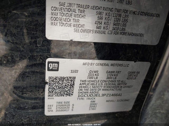 1GCUDJEL3PZ146641 Chevrolet Silverado 1500