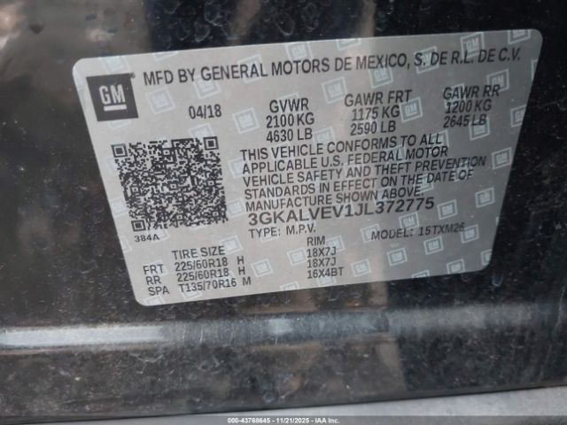 2018 GMC TERRAIN 3GKALVEV1JL372775 Photo 8