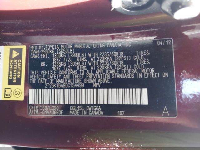 2013 LEXUS RX 350 2T2BK1BA9DC154499 Photo 8