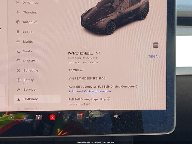 2022 TESLA MODEL Y 7SAYGDEE8NF311908 Photo 6