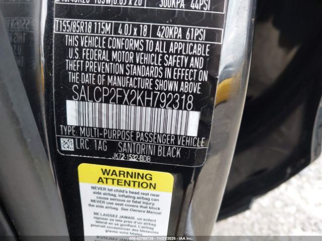 2019 LAND ROVER DISCOVERY SPORT SALCP2FX2KH792318 Photo 8